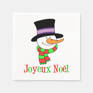 Serviette En Papier Serviettes françaises de Noël de bonhomme de nei