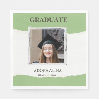 Serviette En Papier Serviettes Green Pastel Photo Graduation
