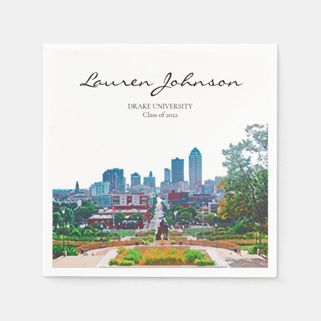 Serviette En Papier Serviettes Iowa Graduation Personnalisées (Devant)