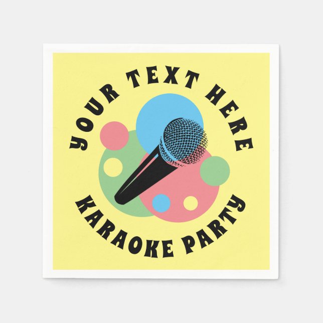 Serviette En Papier Serviettes karaoké personnalisées avec logo audio (Devant)