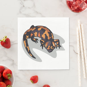 Serviette En Papier Serviettes Lizard Orange Et Noir