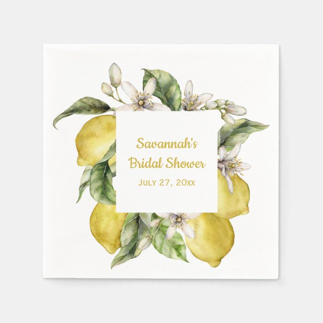 Serviette En Papier Serviettes Luscié Fête des mariées citrons (Devant)