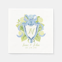 Serviettes Mariage à cocktail Hydrangea sur mesure