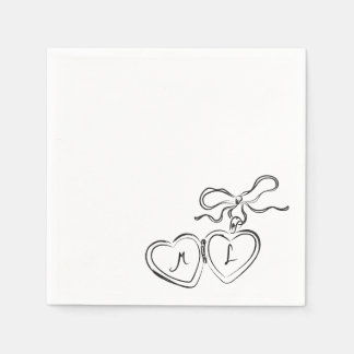 Serviette En Papier Serviettes Mariage Dessinées À La Main Personnalis