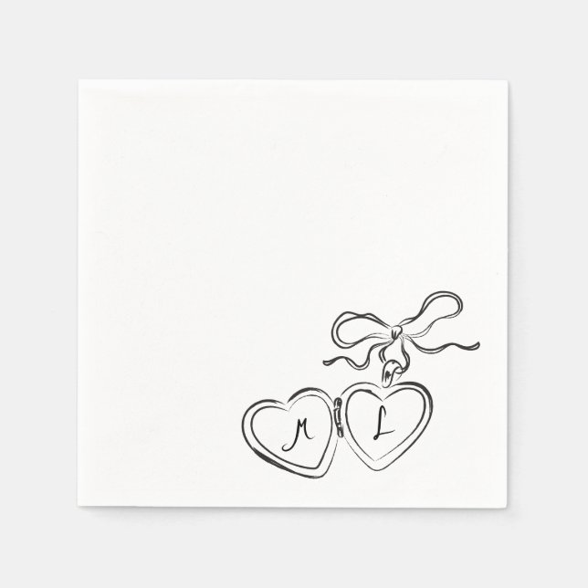 Serviette En Papier Serviettes Mariage Dessinées À La Main Personnalis (Devant)