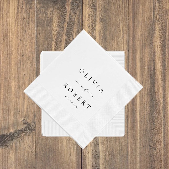Serviette En Papier Serviettes Mariage minimalistes (Créateur téléchargé)