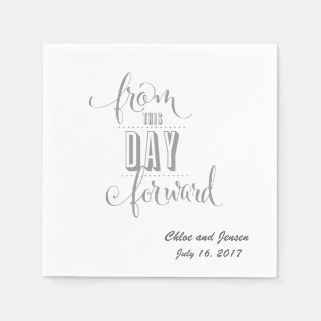 Serviette En Papier Serviettes Mariage personnalisées (Devant)