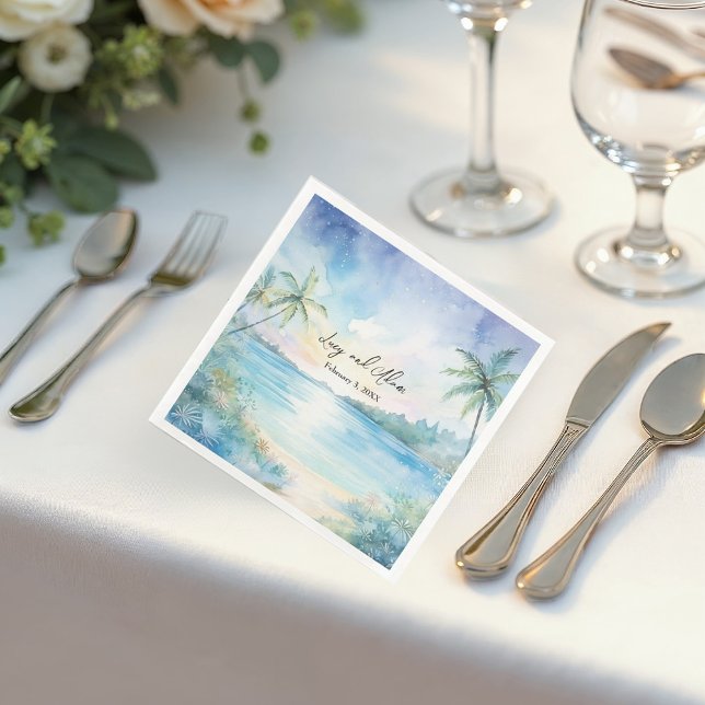 Serviette En Papier Serviettes Mariage Tropical Bliss (Créateur téléchargé)