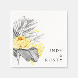 Serviette En Papier Serviettes Mariage Tropical Moderne