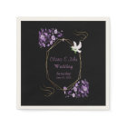 Serviettes Mariage violet et noir