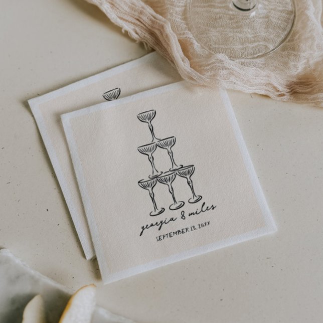 Serviette En Papier Serviettes Mariages Levées à la main (Créateur téléchargé)