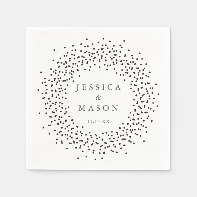 Serviette En Papier Serviettes Mariages modernes - Cocktail Serviette (Devant)