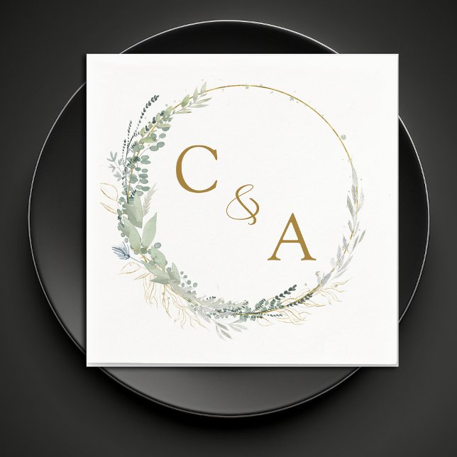 Serviette En Papier Serviettes mariages modernes et élégantes à l'euca (Créateur téléchargé)