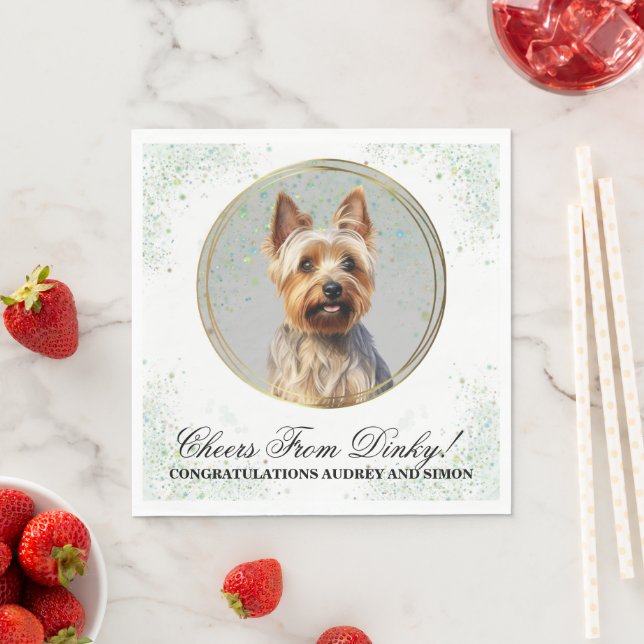 Serviette En Papier Serviettes Mariages Terrier Australiennes Avec Chi (En situation)