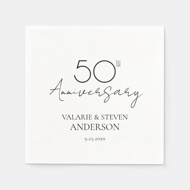 Serviette En Papier Serviettes miniatures du 50e anniversaire (Devant)