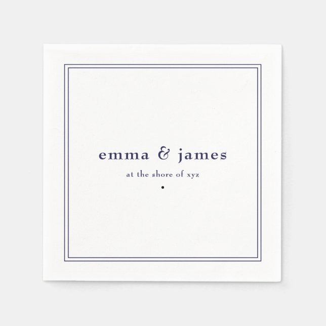 Serviette En Papier Serviettes minimalistes à double Mariage (Devant)