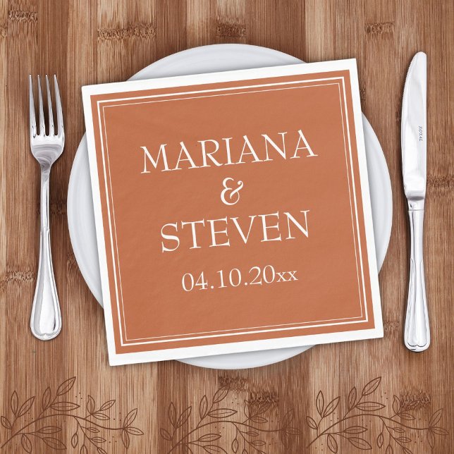 Serviette En Papier Serviettes minimalistes en terre cuite modernes (Créateur téléchargé)