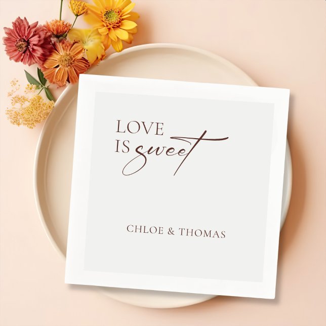 Serviette En Papier Serviettes modernes "L'amour est doux" pour le bar (Créateur téléchargé)