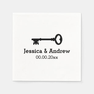 Serviette En Papier Serviettes monogrammes personnalisées avec clé vin