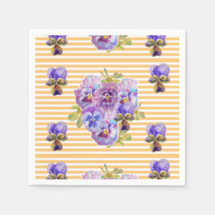 Serviette En Papier Serviettes Napkins florales Jaune Point Shabby Chi