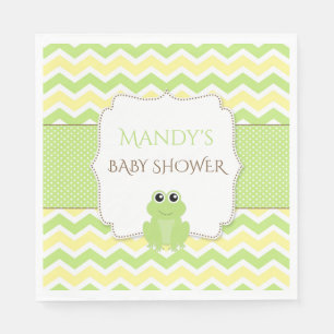 Serviette En Papier Serviettes neutres de baby shower de grenouille de