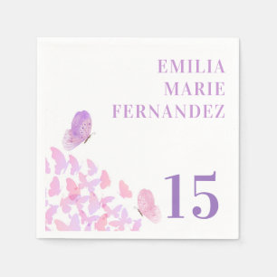 Serviette En Papier Serviettes Papillons Quinceañera