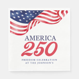 Serviette En Papier Serviettes patriotiques America 250 BBQ du 4 jui