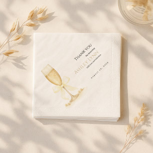 Serviette En Papier Serviettes Perles & Prosecco   Fête des mariées ne