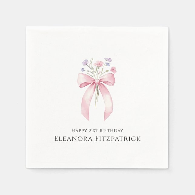 Serviette En Papier Serviettes personnalisées 21e Fleur sauvage de la  (Devant)