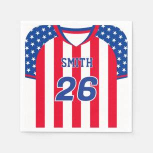 Serviette En Papier Serviettes personnalisées avec maillot de foot USA