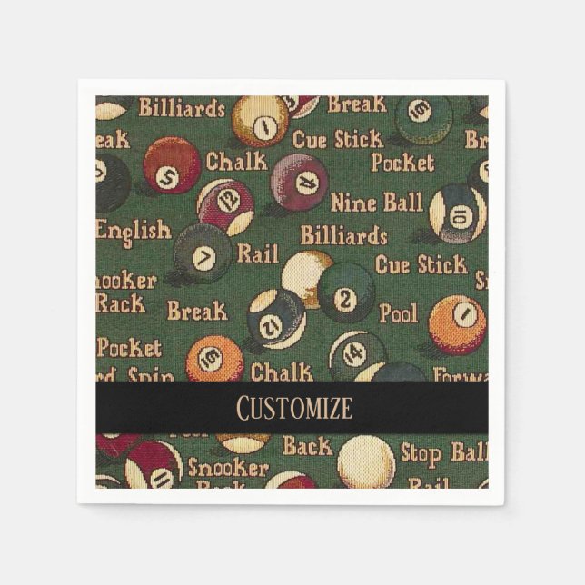Serviette En Papier Serviettes personnalisées Billard Balls (Devant)