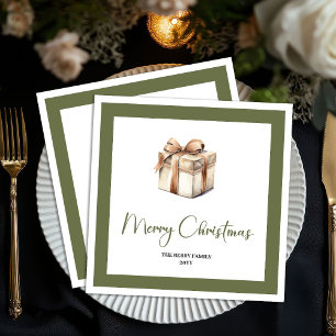 Serviette En Papier Serviettes personnalisées de Noël neutres et douce
