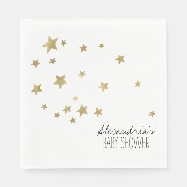 Serviette En Papier Serviettes personnalisées Gold Starlight Stars (Devant)