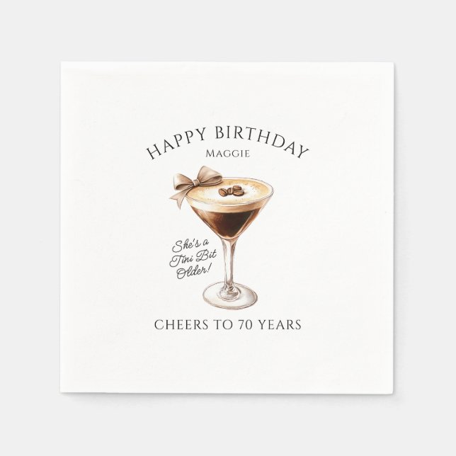 Serviette En Papier Serviettes personnalisées Martini 70e anniversaire (Devant)