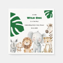 Serviettes personnalisées pour Baby Shower Safari