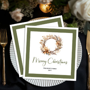 Serviette En Papier Serviettes personnalisées pour couronne de Noël te