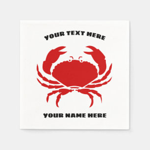 Serviette En Papier Serviettes personnalisées pour le logo crabe rouge