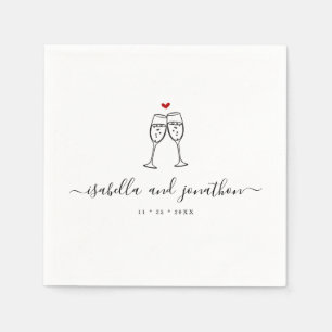 Serviette En Papier Serviettes personnalisées pour toast au champagne