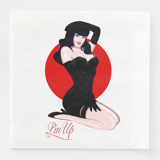 Serviette En Papier Serviettes pin'up (Devant)