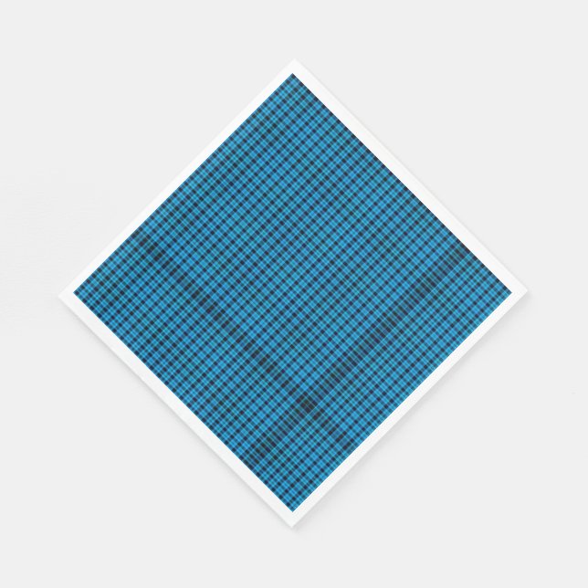 Serviette En Papier Serviettes Plaid Turquoise (Coin)