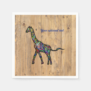 Serviette En Papier Serviettes polychromes de la Giraffe Party