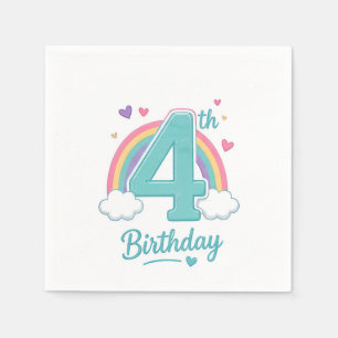 Serviette En Papier Serviettes pour 4ème anniversaire