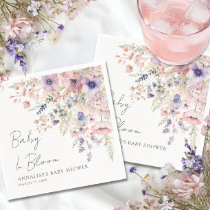 Serviette En Papier Serviettes pour Baby Shower aux fleurs sauvages