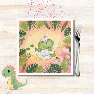 Serviette En Papier Serviettes pour Baby Shower avec Dinosaure à l'écl