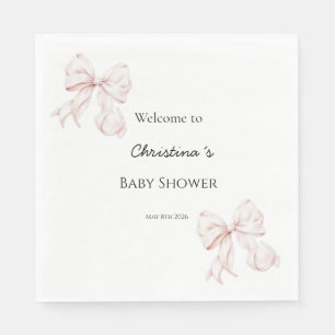 Serviette En Papier Serviettes pour baby shower avec nœud