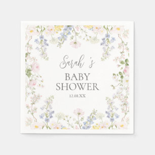 Serviette En Papier Serviettes pour Baby Shower Baby in Bloom à fleurs