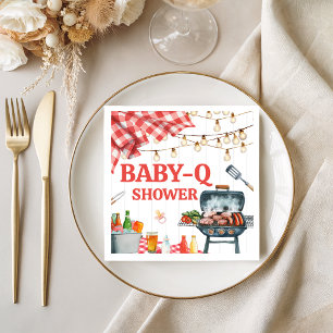 Serviette En Papier Serviettes pour Baby Shower BBQ à carreaux rouges