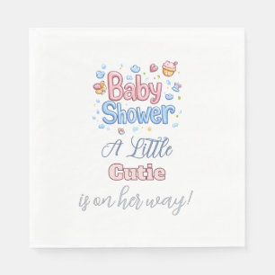 Serviette En Papier Serviettes pour Baby Shower Bienvenue Petit Bébé