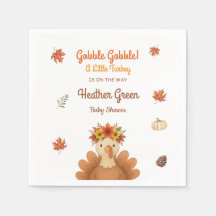 Serviettes pour Baby Shower de dinde d'automne