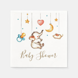 Serviette En Papier Serviettes pour baby shower Éléphant mignon